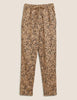 Linen Animal Print Tapered Trousers