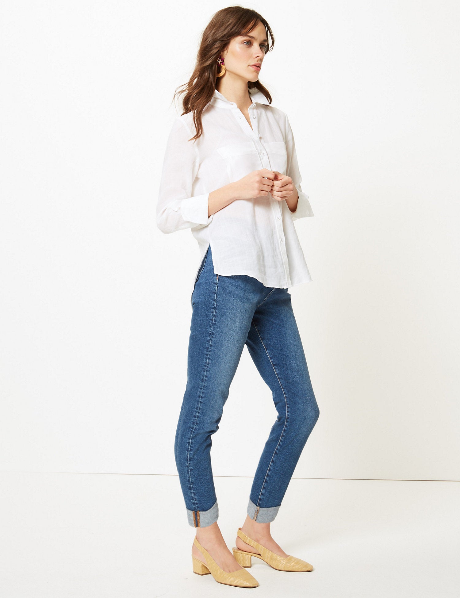 Mid Rise Straight Leg Jeans