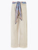High Waisted Wide Leg Jeans with Scarf Belt