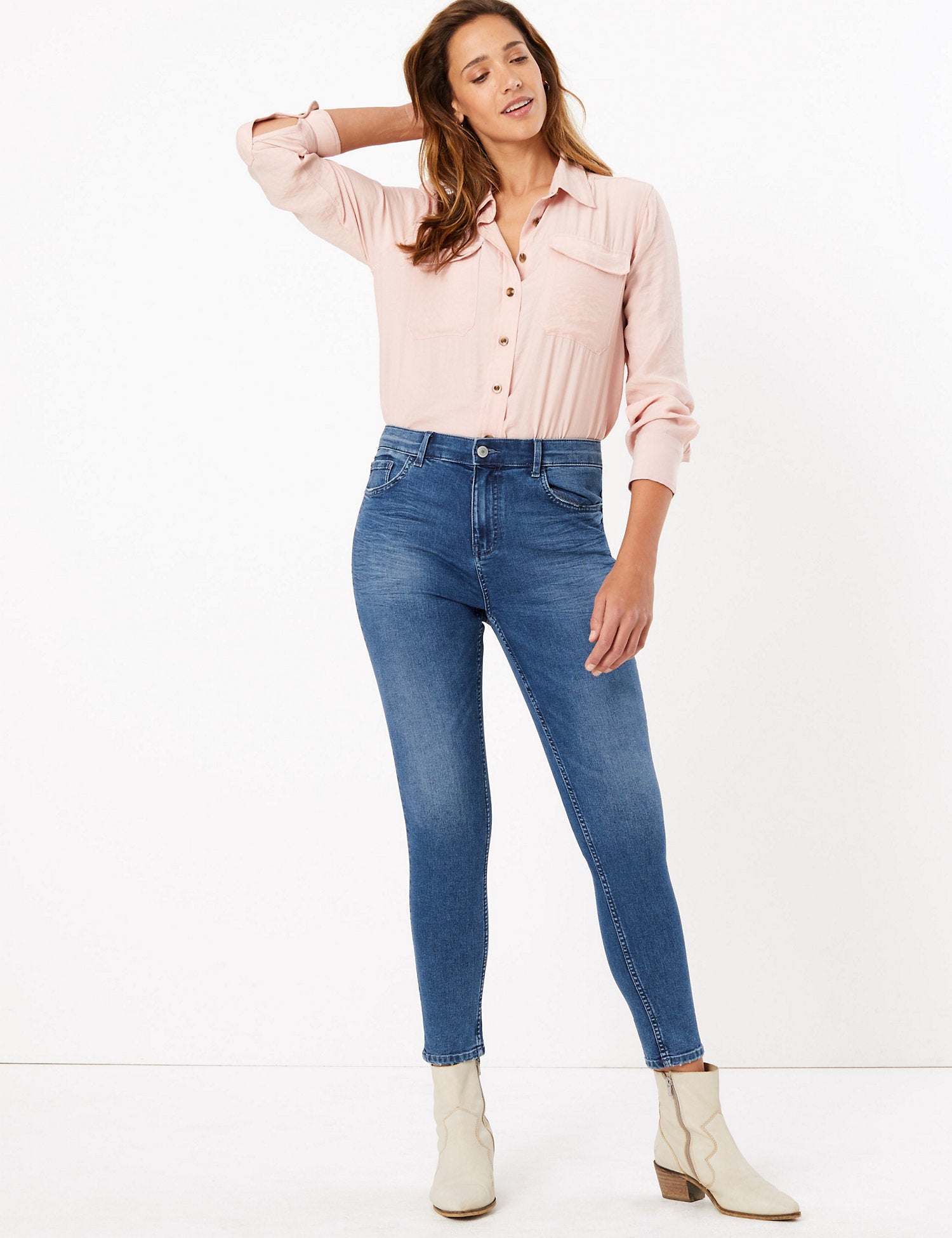 Ivy Button Front Skinny Jeans