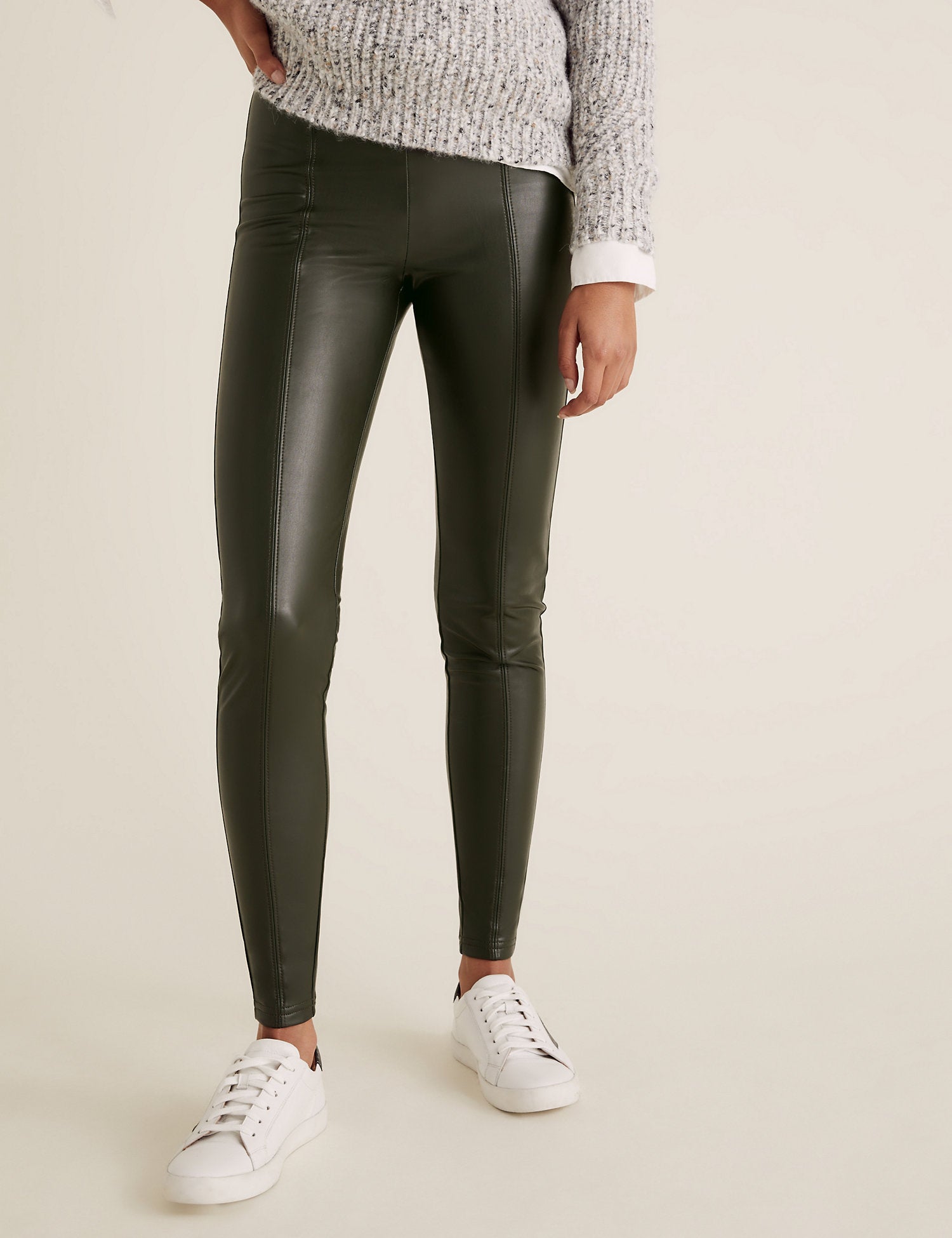 Faux Leather High Waisted Leggings