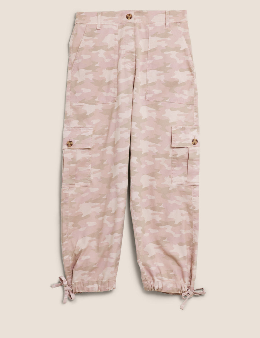Tencel™ Cargo Camo Cropped Trousers