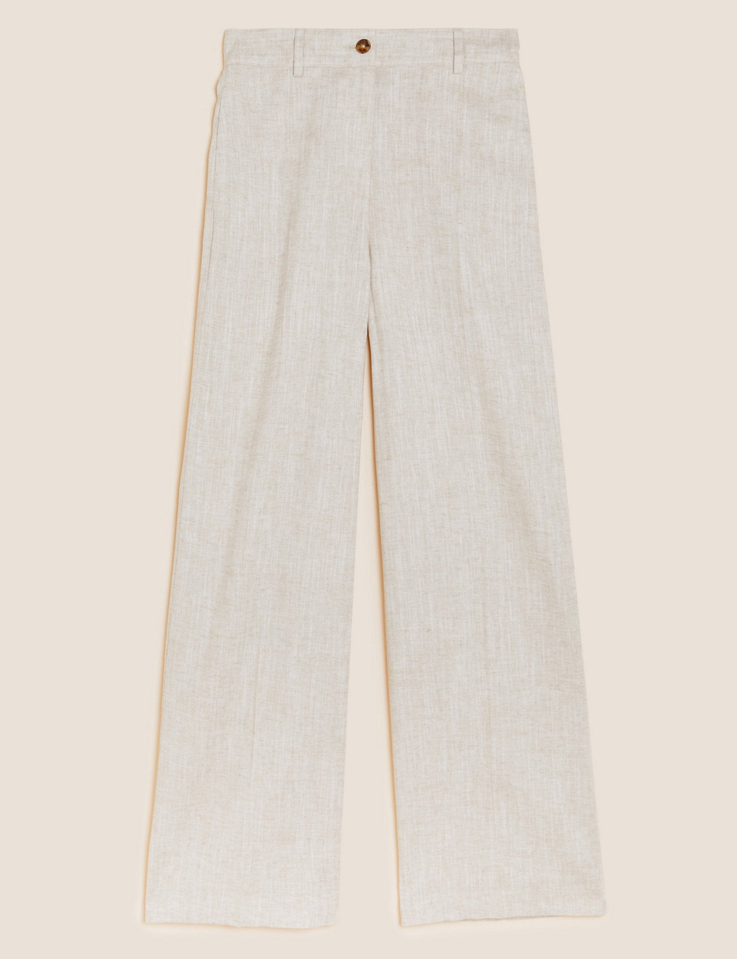 Linen Blend Wide Leg Trousers