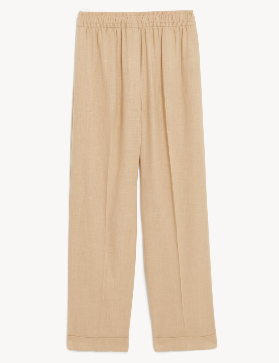 Linen Blend Relaxed Straight Trousers Marks & Spencer Philippines
