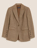 Wool Tailored Dogtooth Blazer