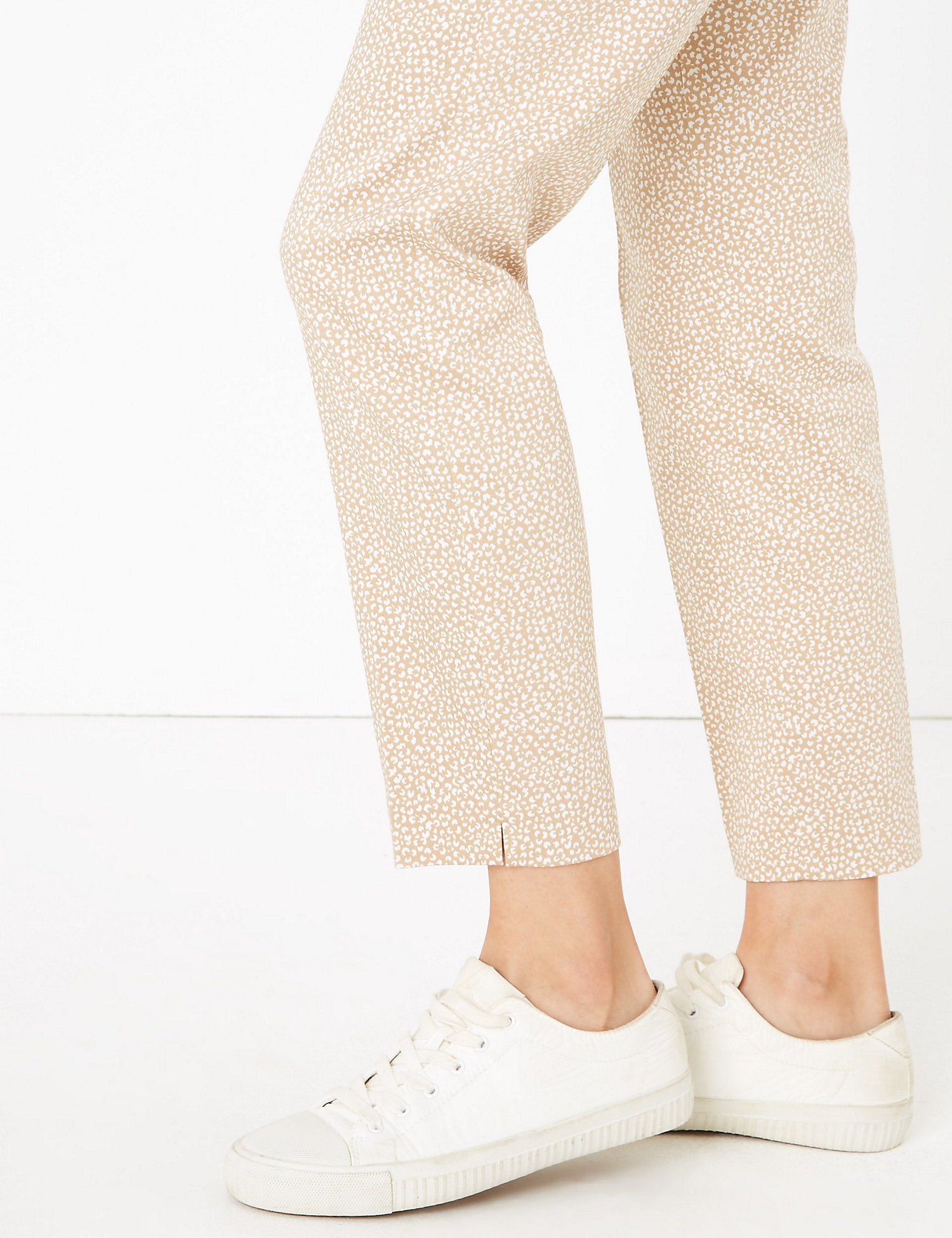 Mia Slim Cotton Animal Print 7/8 Trousers