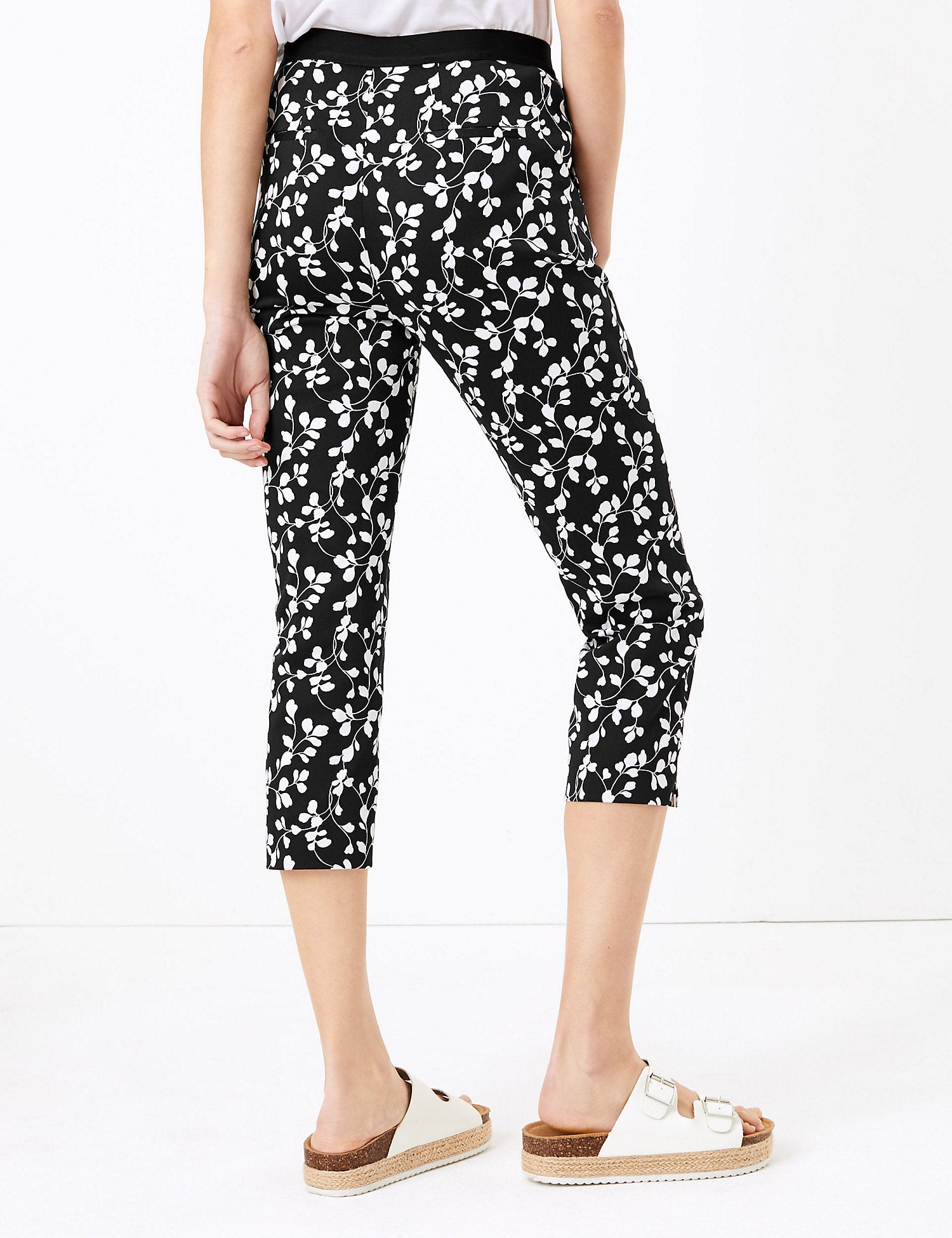 Mia Slim Fit Floral Cropped Trousers