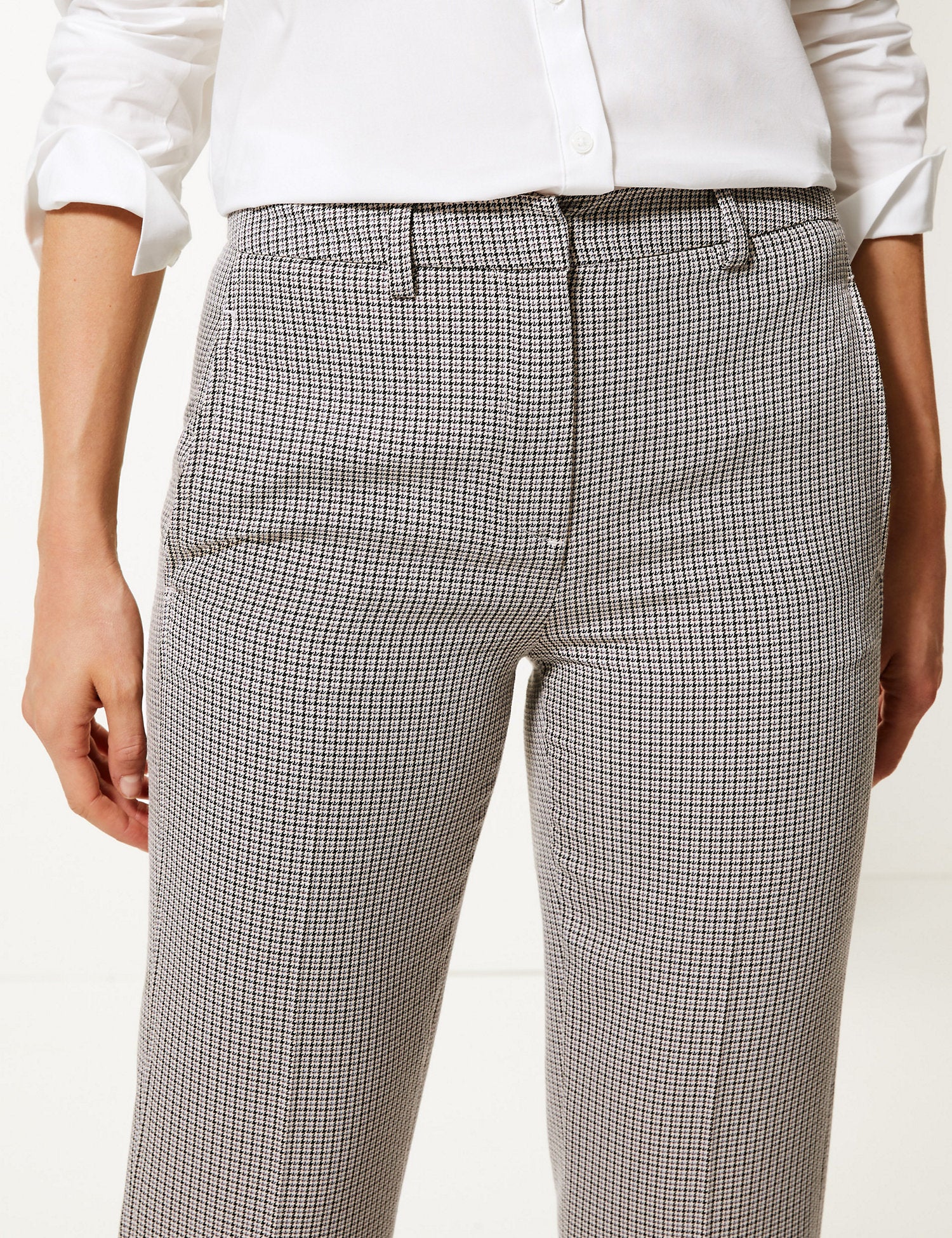 Checked Straight Fit Trousers