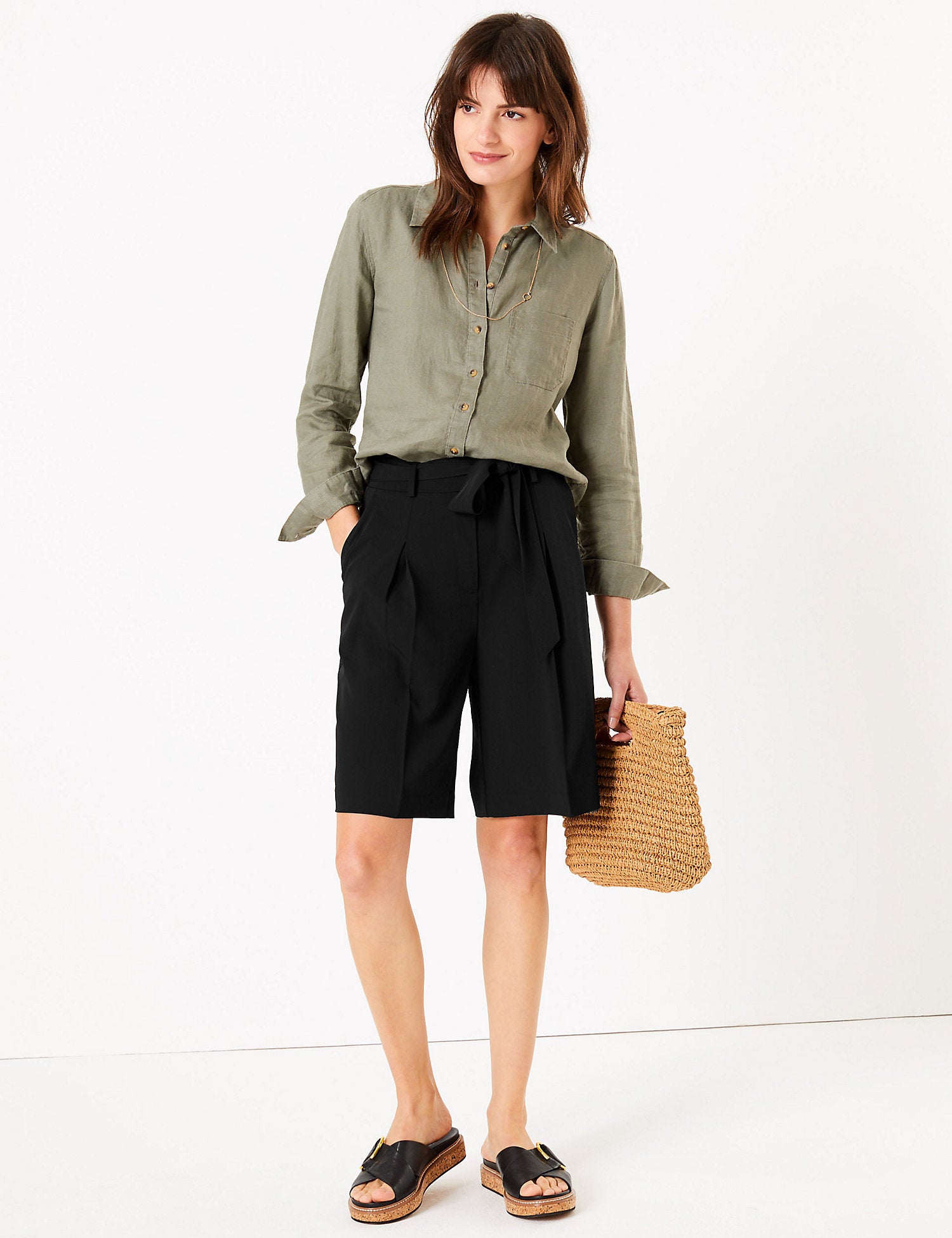 Tailored Belted Shorts