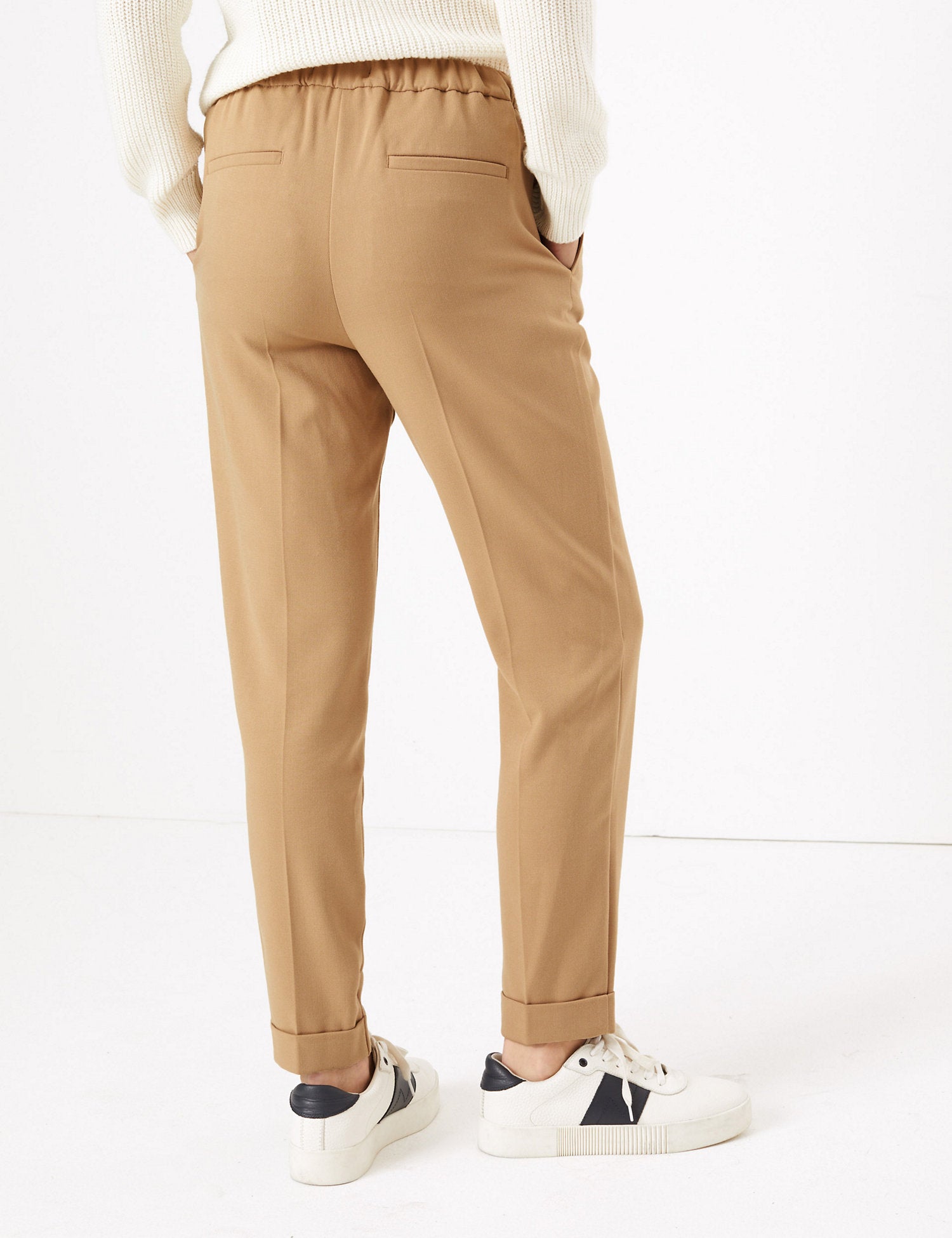 Drawstring Tapered Ankle Grazer Trousers