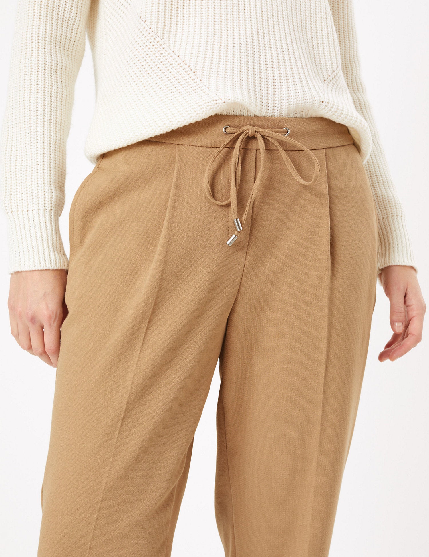 Drawstring Tapered Ankle Grazer Trousers