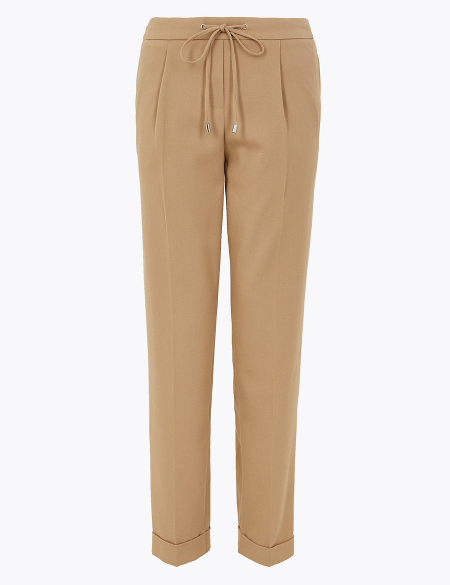Drawstring Tapered Ankle Grazer Trousers