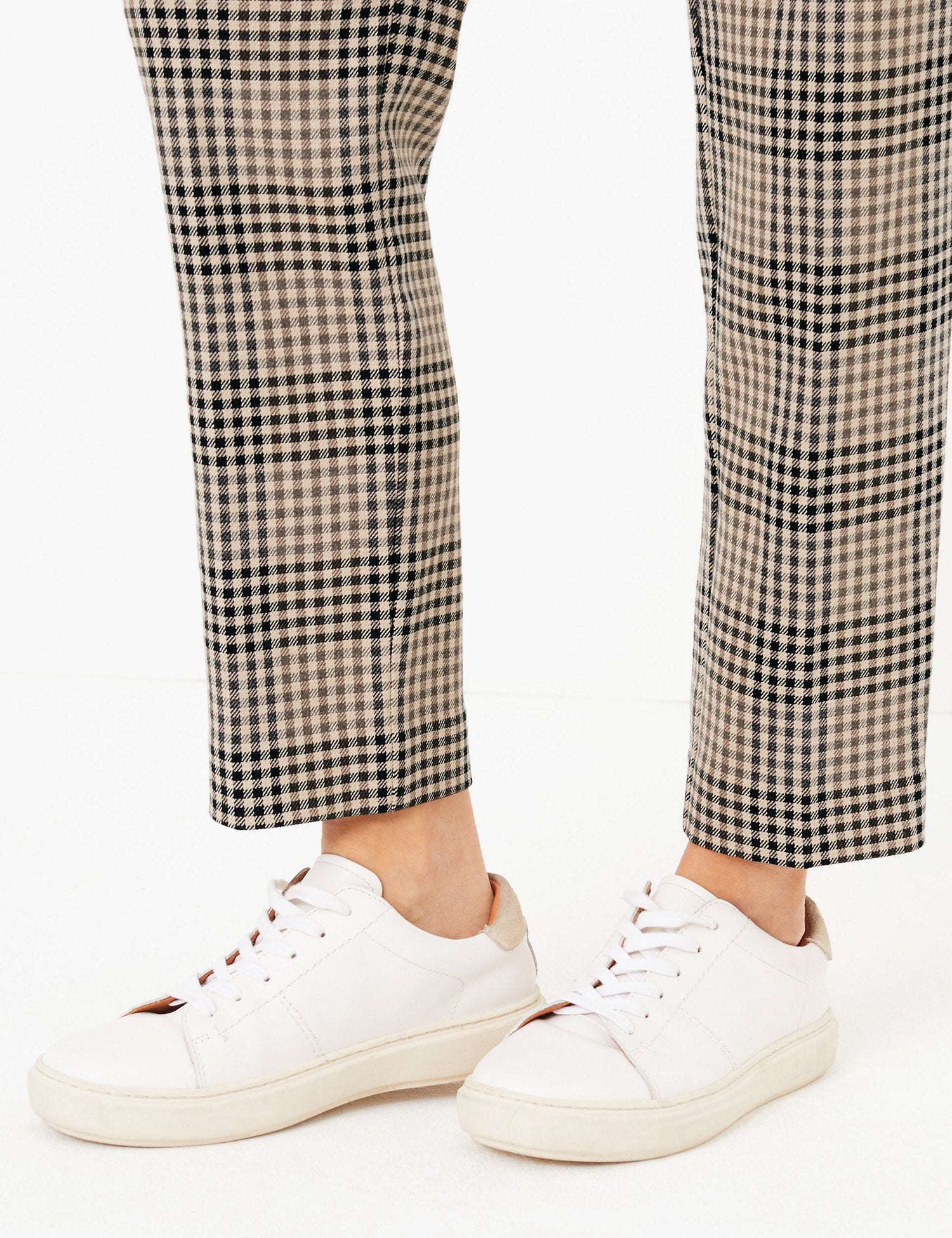 Checked Tapered Ankle Grazer Trousers