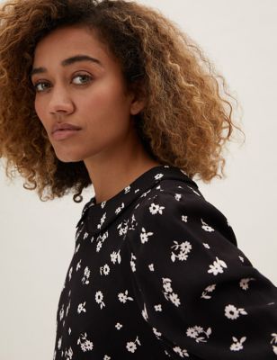 Floral Peter Pan Collar Mini Skater Dress