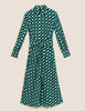 Geometric Tie Front Midaxi Shirt Dress