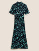 Printed Belted Midi Shirt Dress