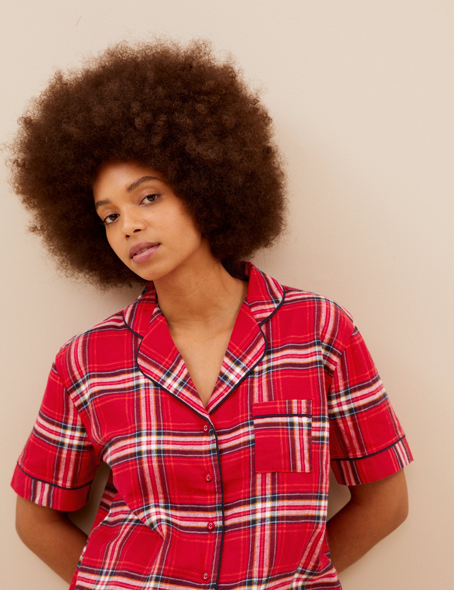 Women's Checked Family Short Pyjama Set