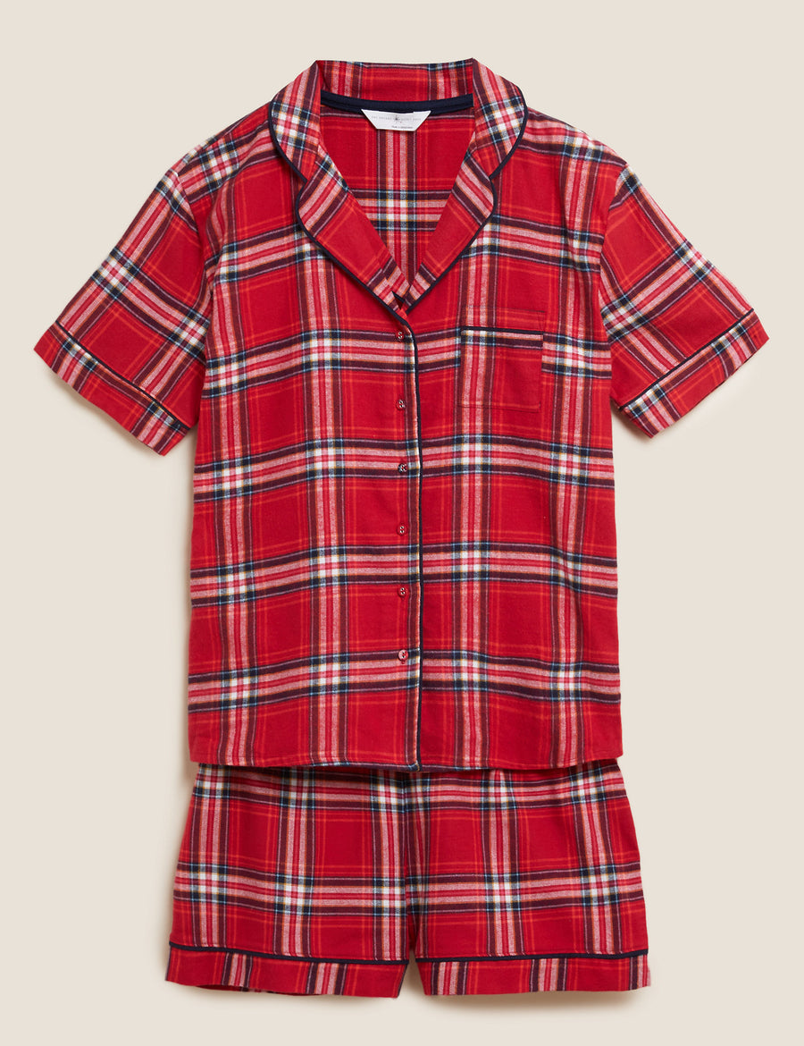 Women's Checked Family Short Pyjama Set