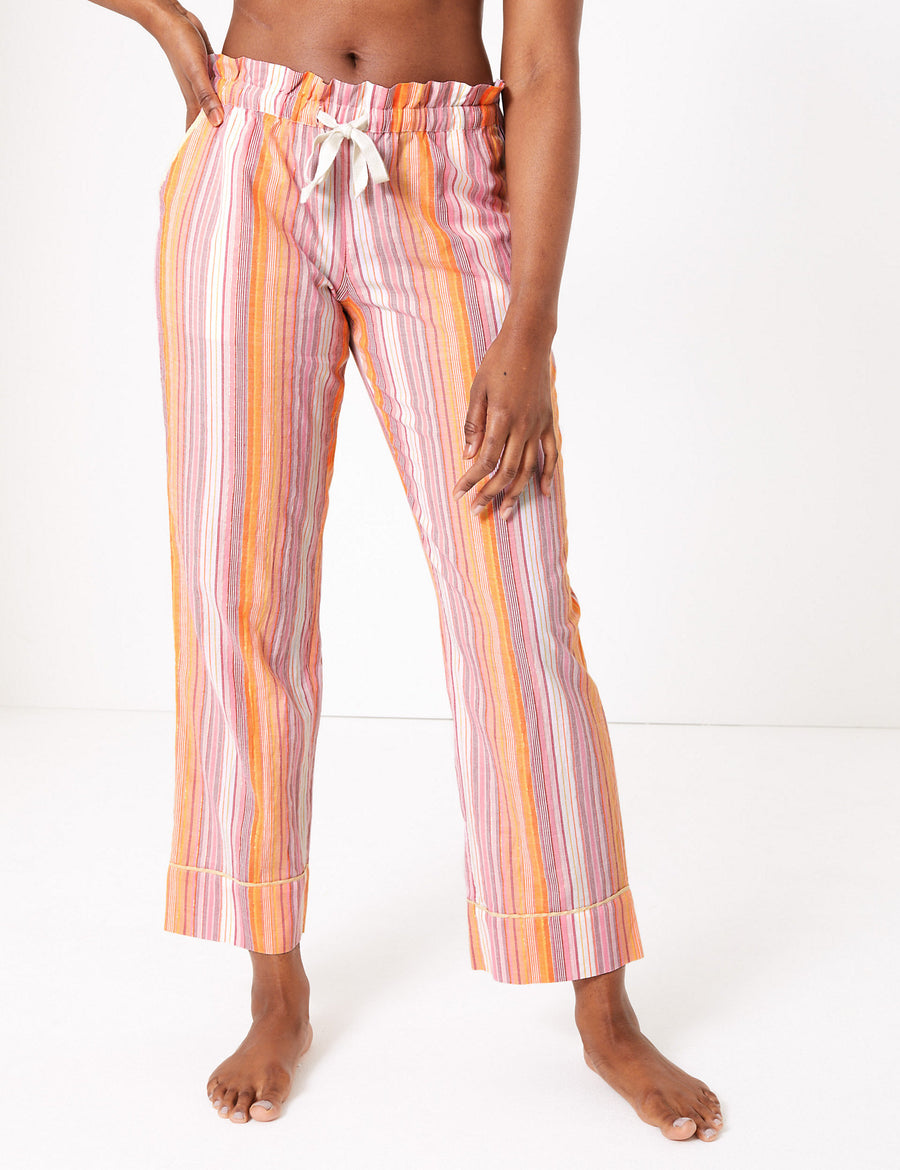 Cotton Striped Long Pyjama Bottoms