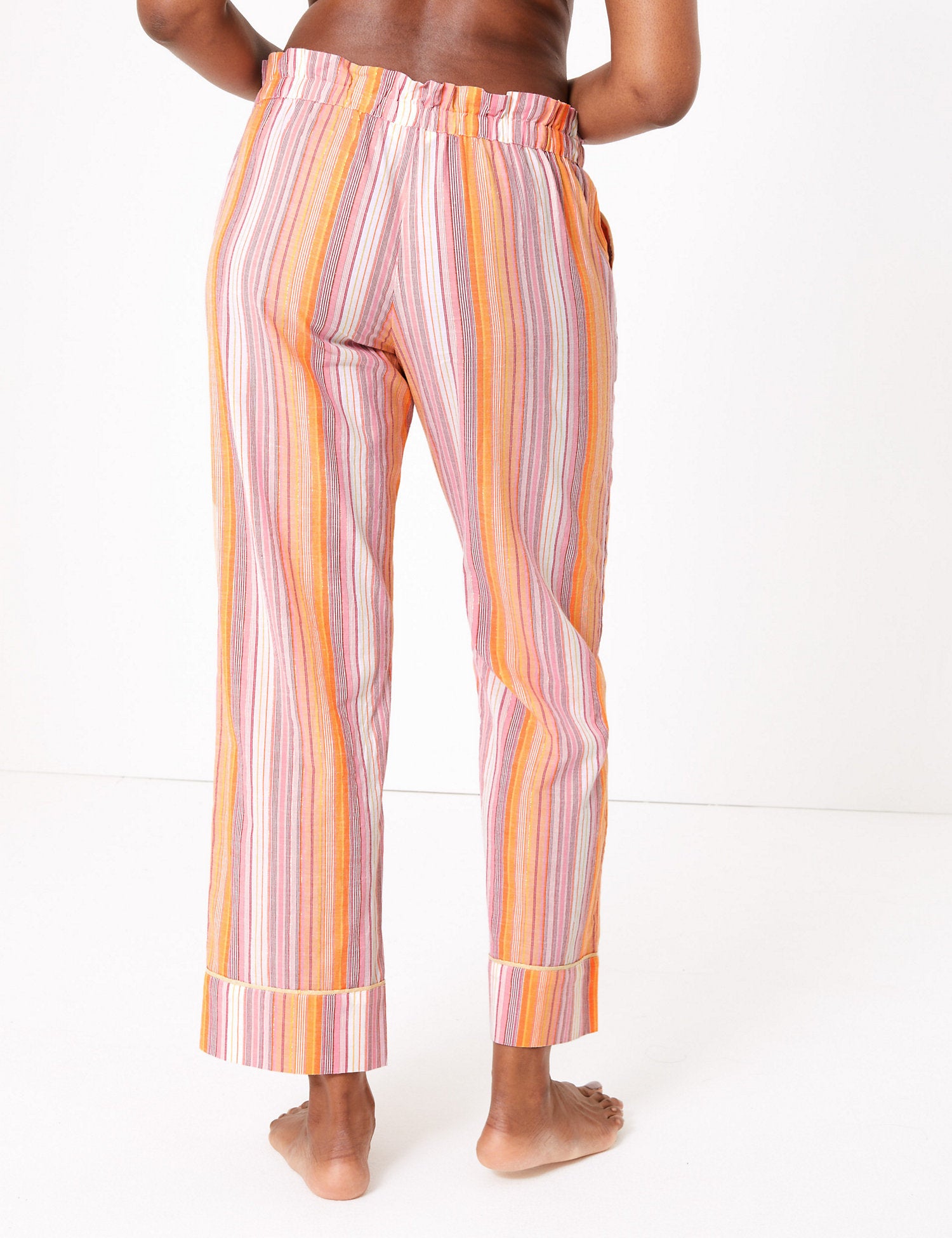 Cotton Striped Long Pyjama Bottoms