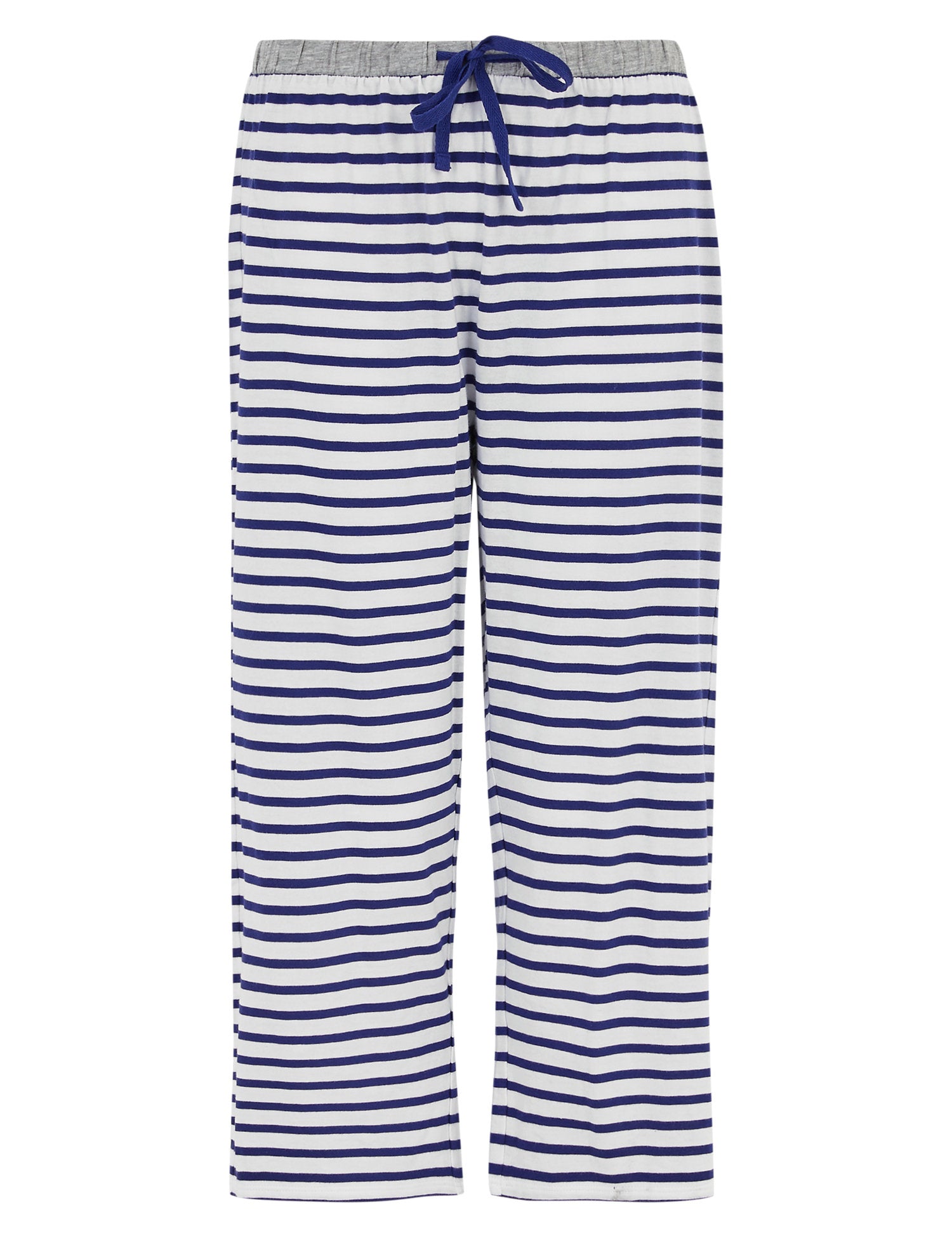 Cotton Striped Cropped Pyjama Bottoms