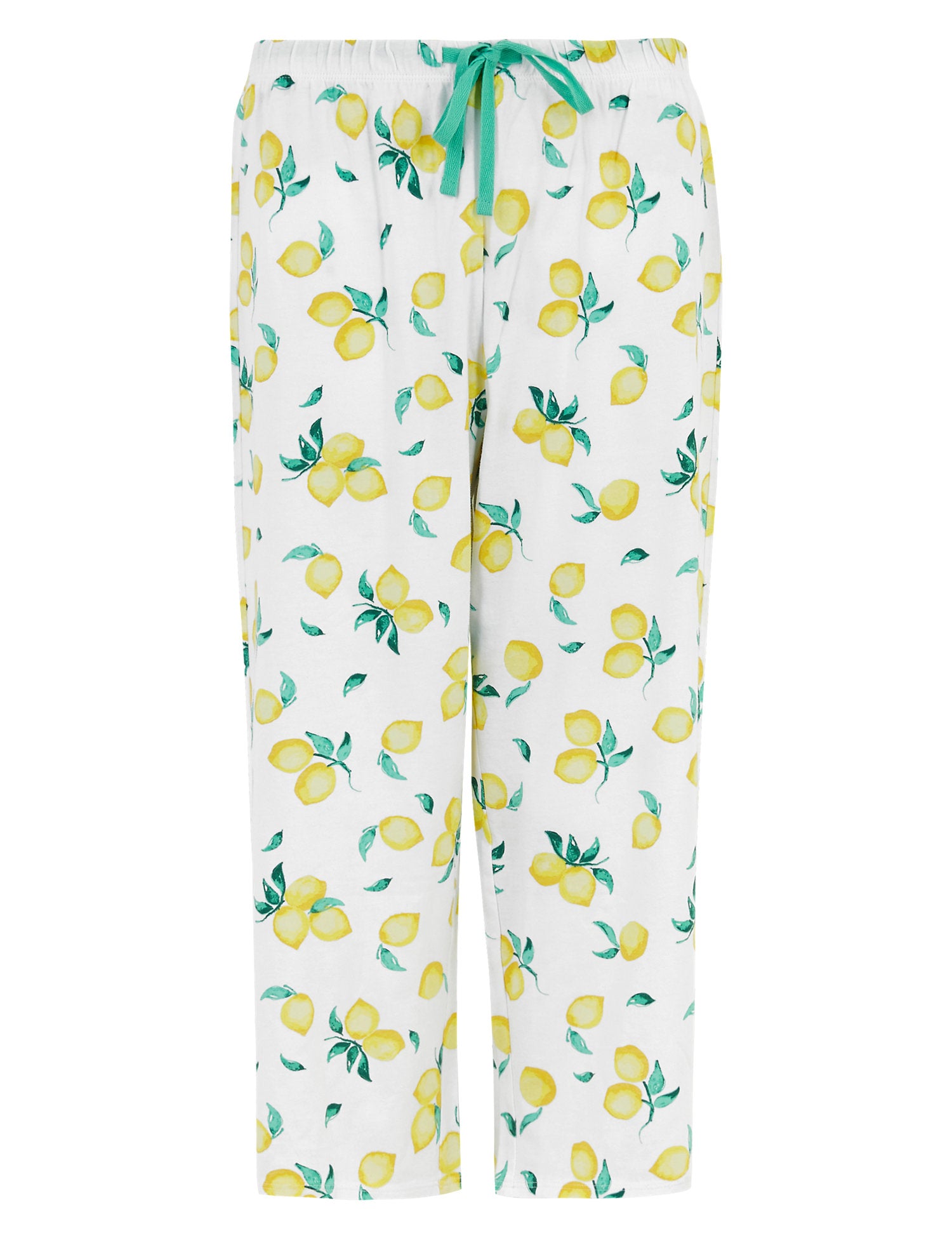 Cotton Lemon Print Cropped Pyjama Bottoms