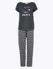 Slept In 'Till Brunch Slogan Pyjama Set