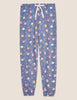 Cotton Coffee Cup Print Cuff Joggers