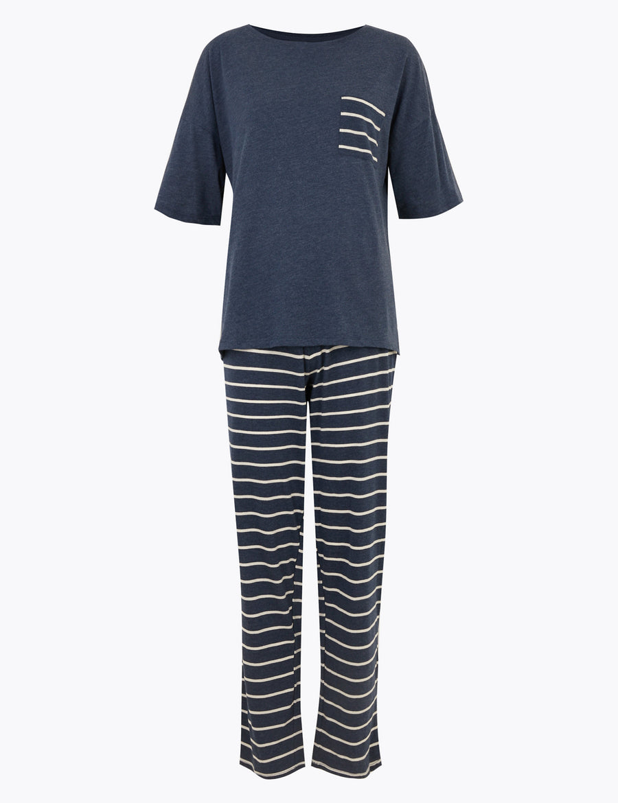 Cotton Striped Pyjama Set