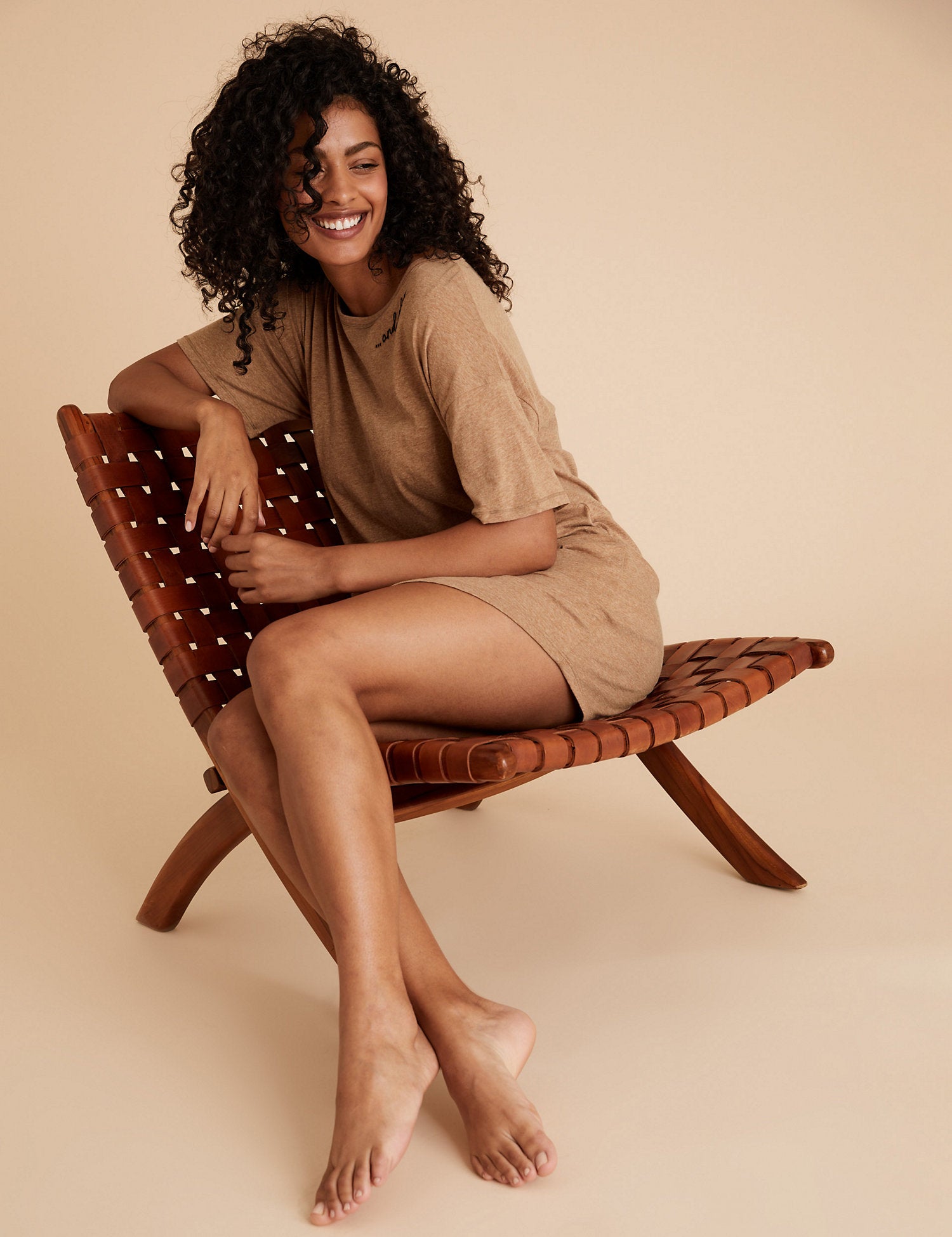 Cotton 'And Relax' Slogan Short Nightdress