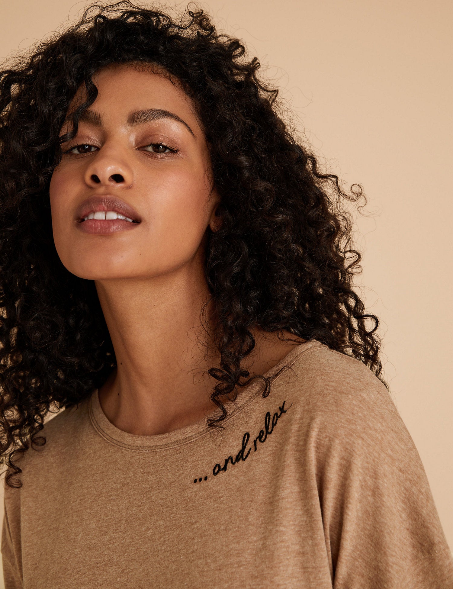 Cotton 'And Relax' Slogan Short Nightdress