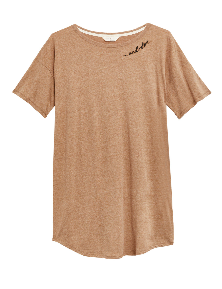 Cotton 'And Relax' Slogan Short Nightdress