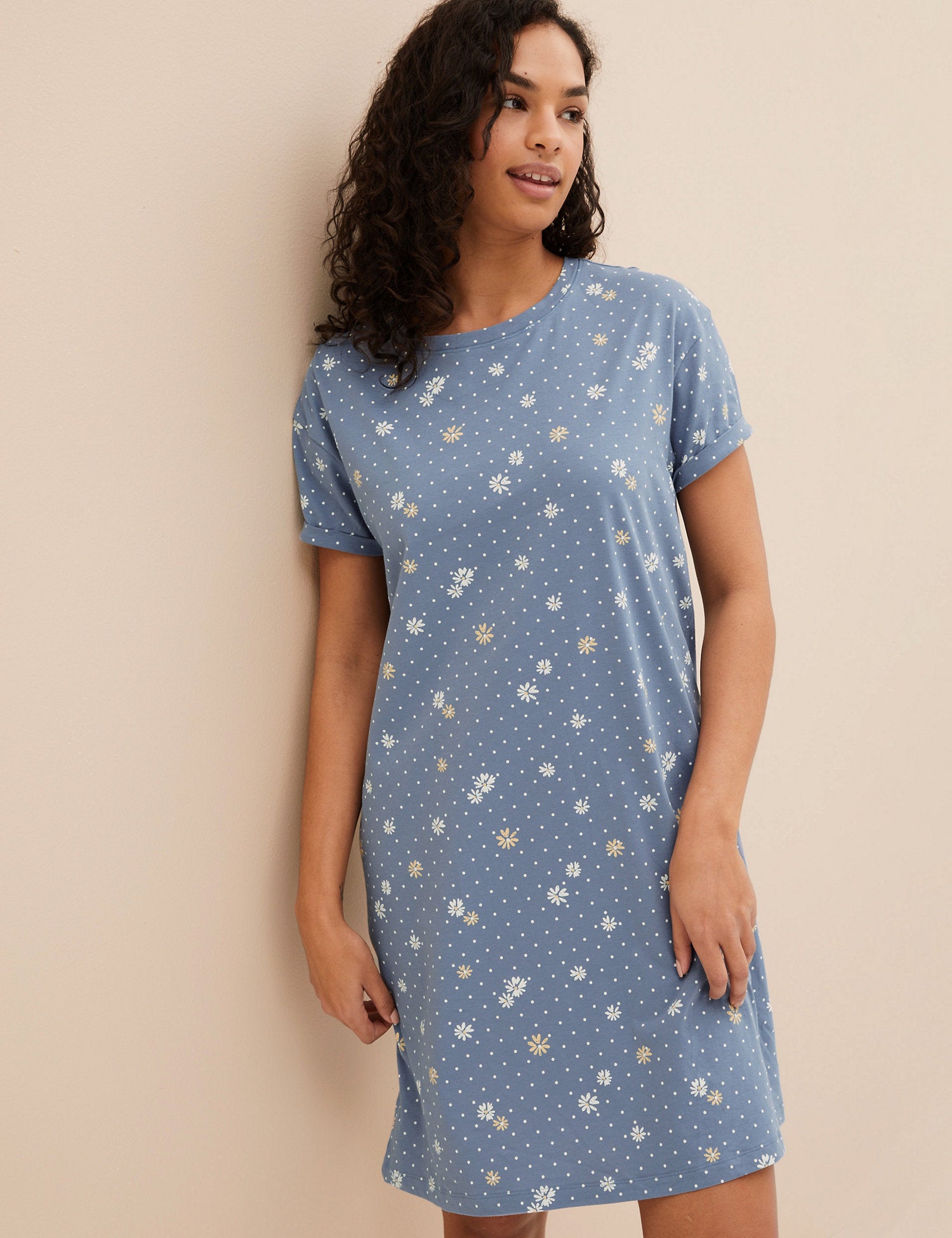 Pure Cotton Floral Short Nightdress