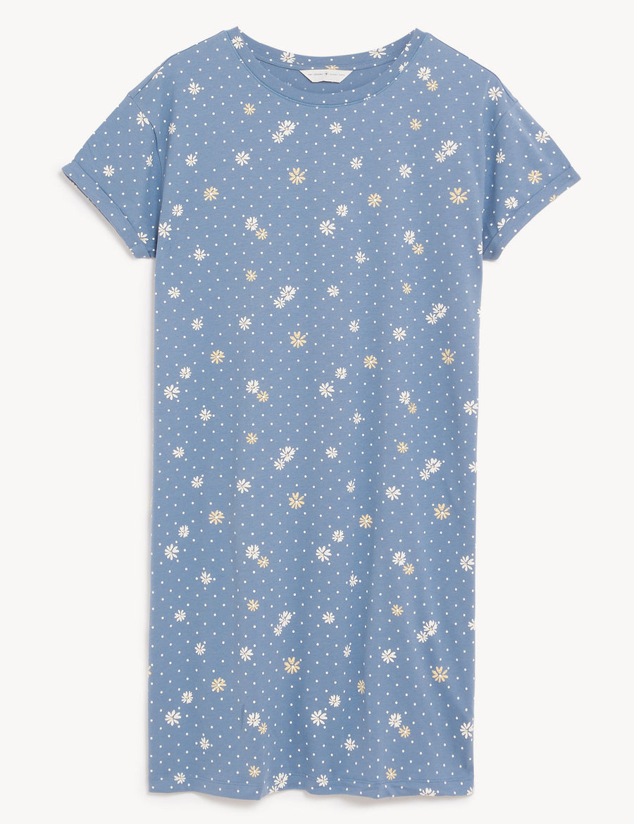 Pure Cotton Floral Short Nightdress