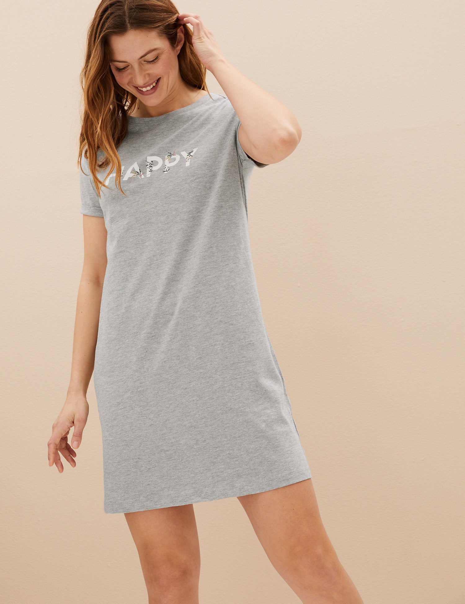 Cotton Rich Happy Slogan Short Nightdress