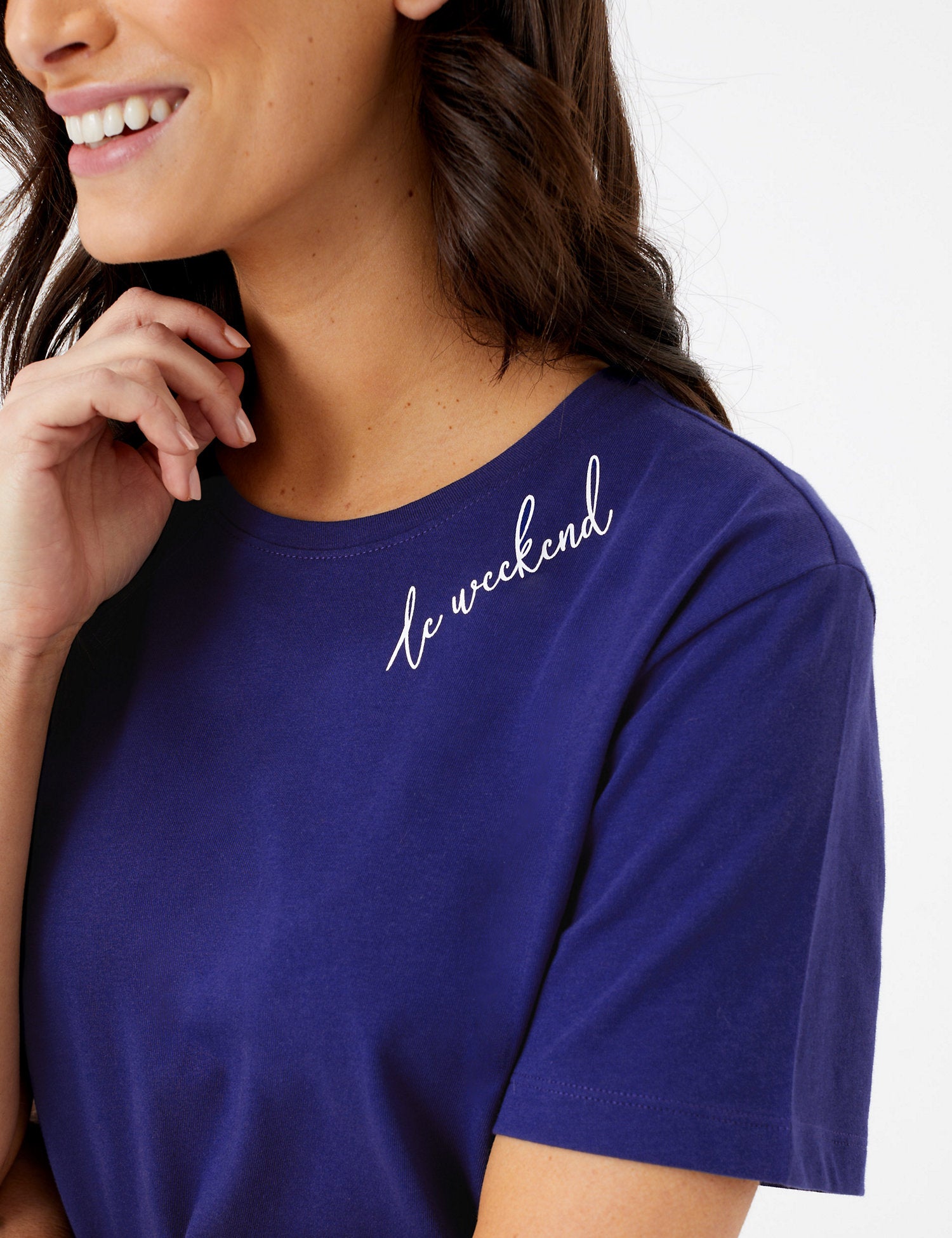 Cotton Le Weekend Slogan Pyjama Top