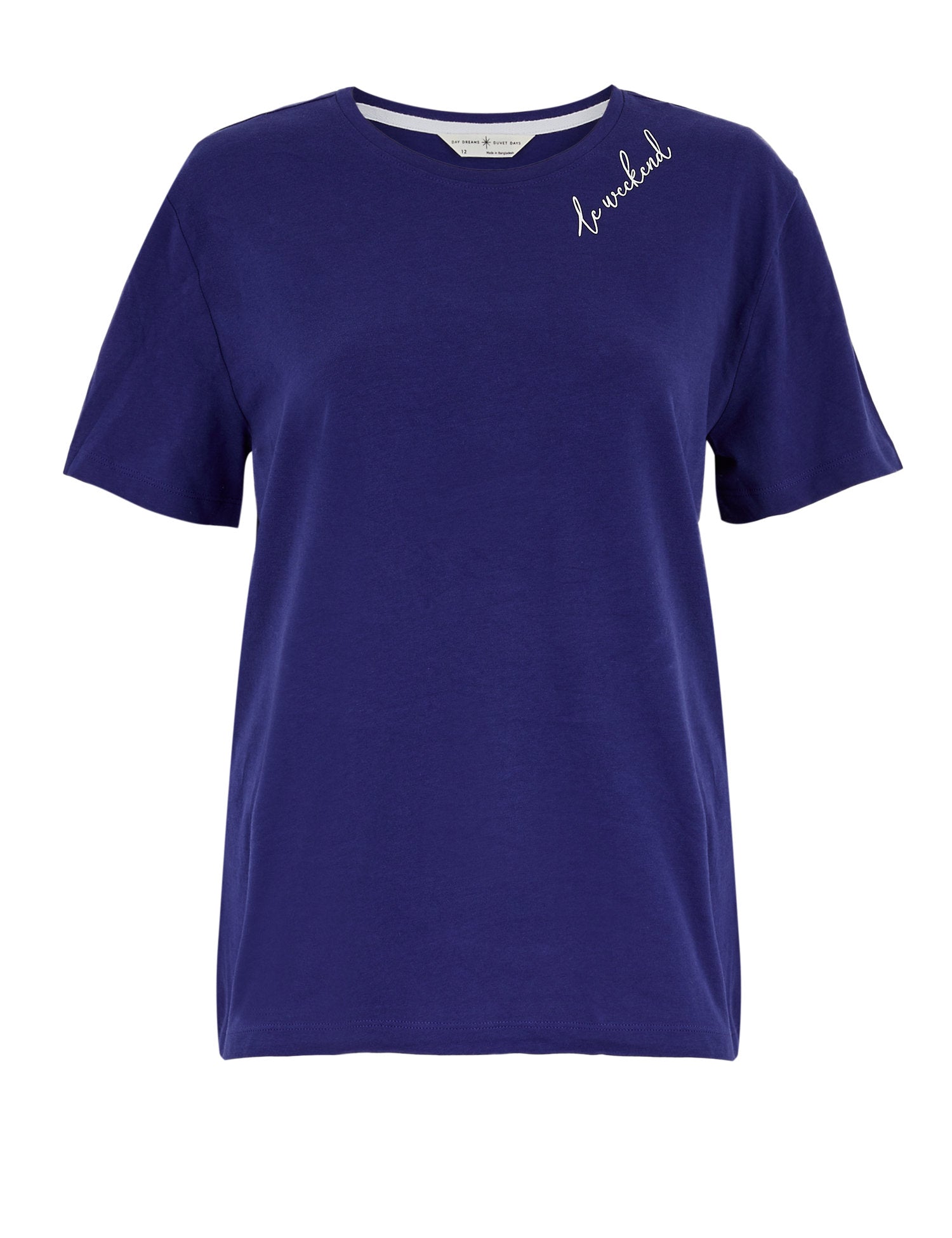 Cotton Le Weekend Slogan Pyjama Top