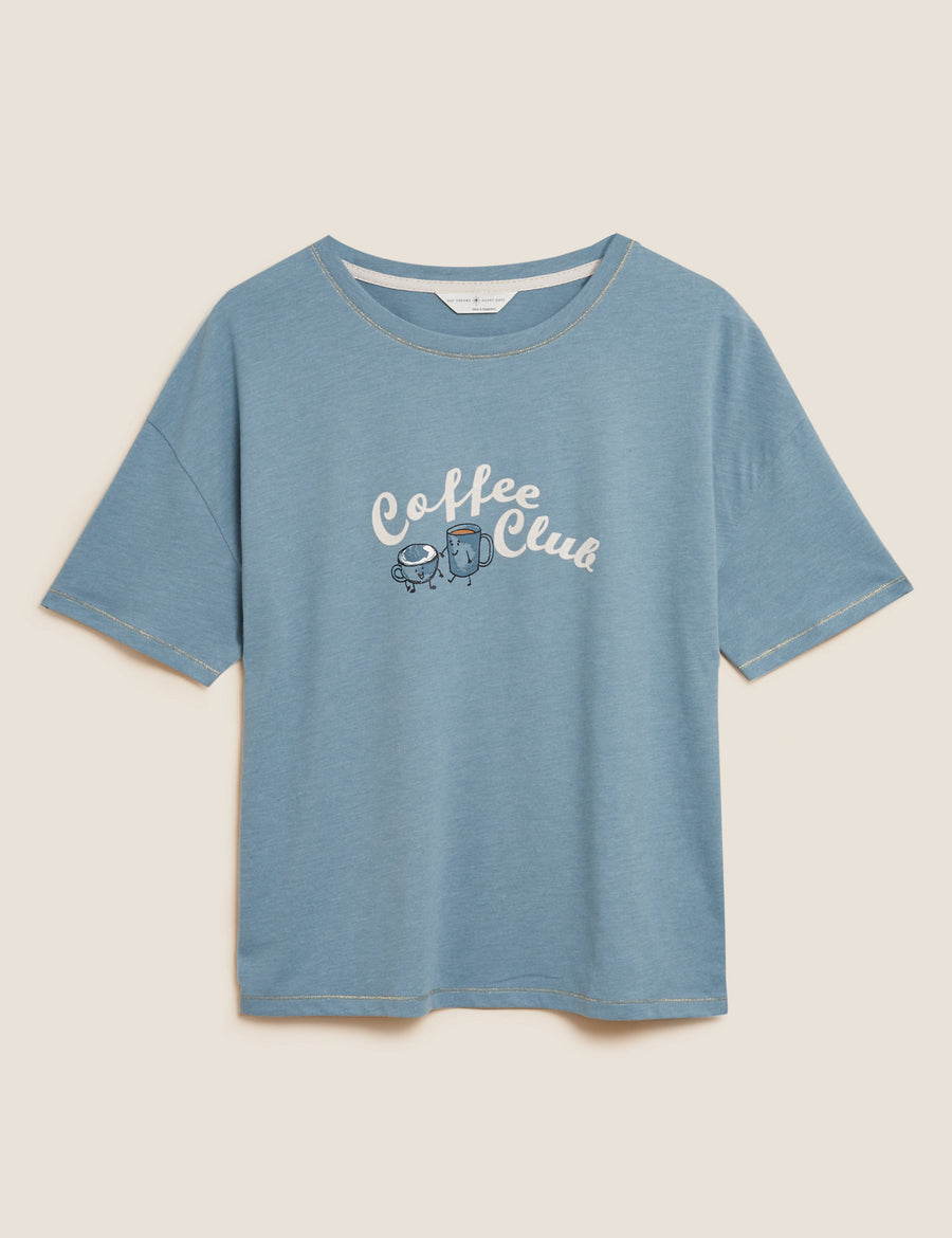 Cotton Coffee Club Pyjama Top