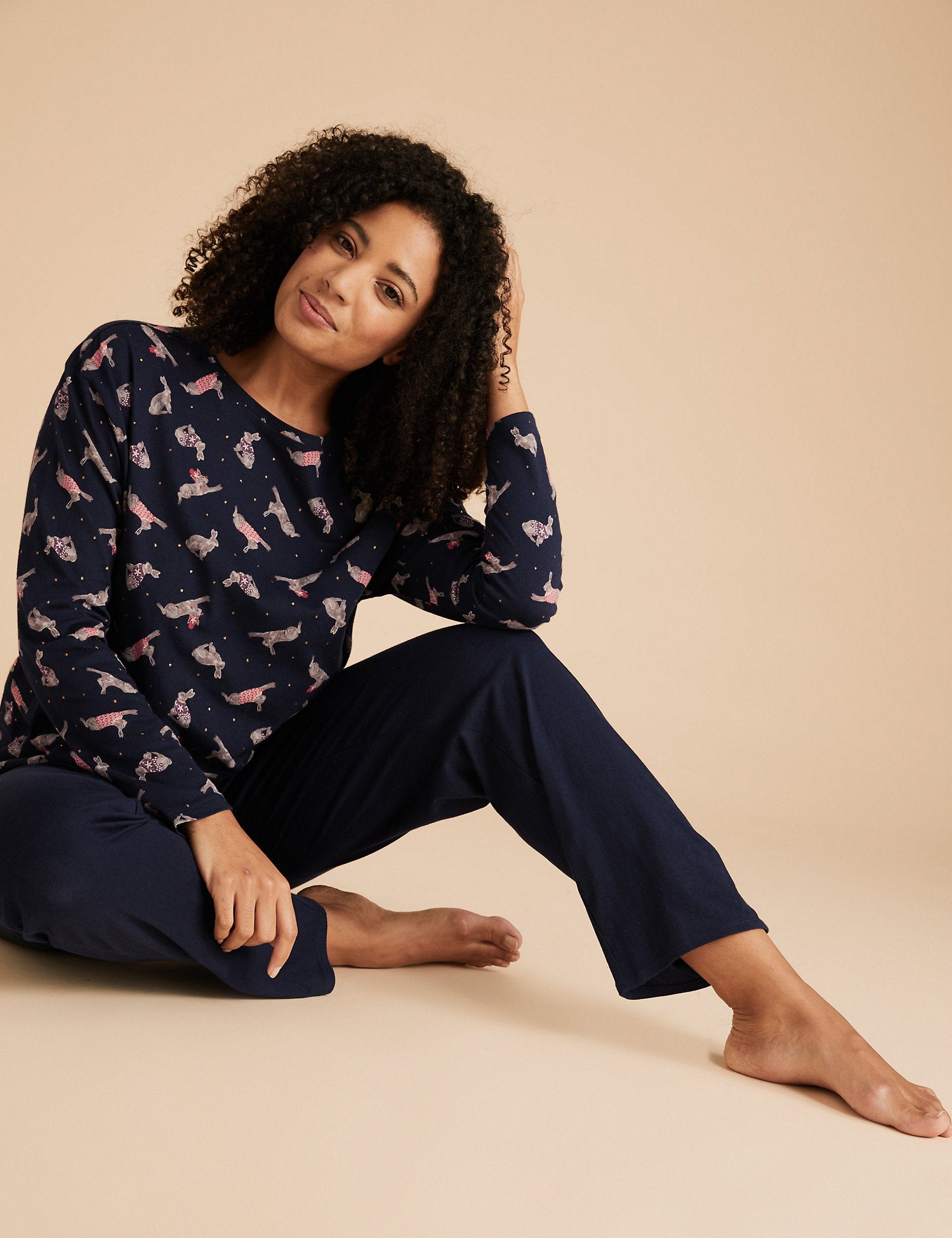 Pure Cotton Bunny Print Pyjama Set