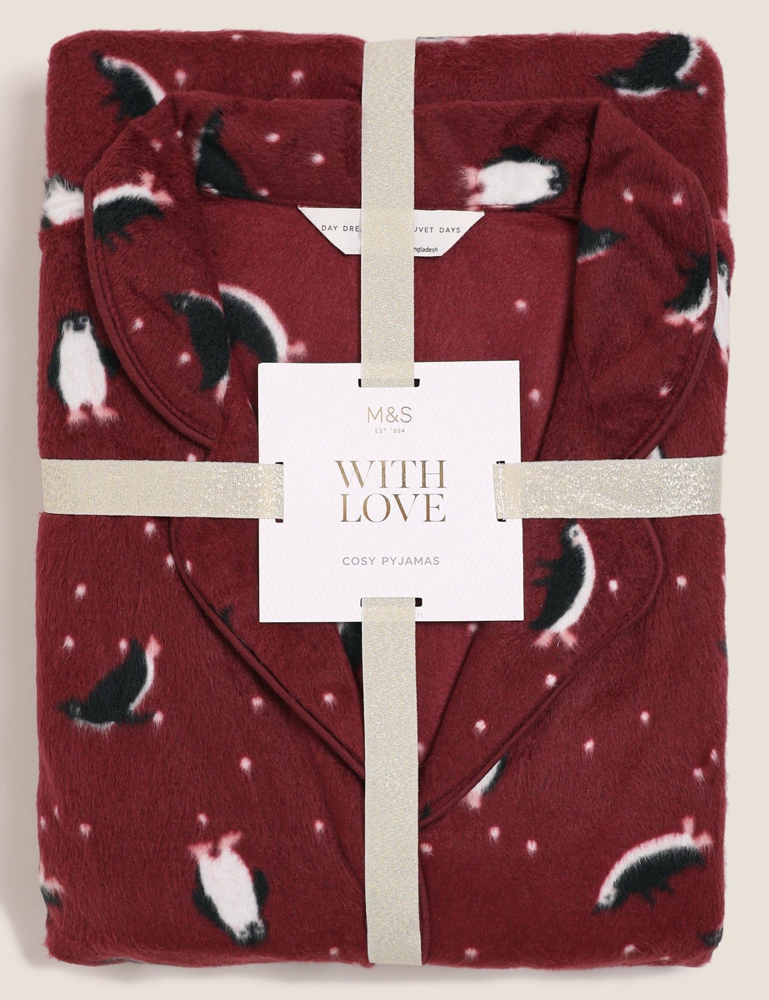 Fleece Penguin Print Pyjama Set
