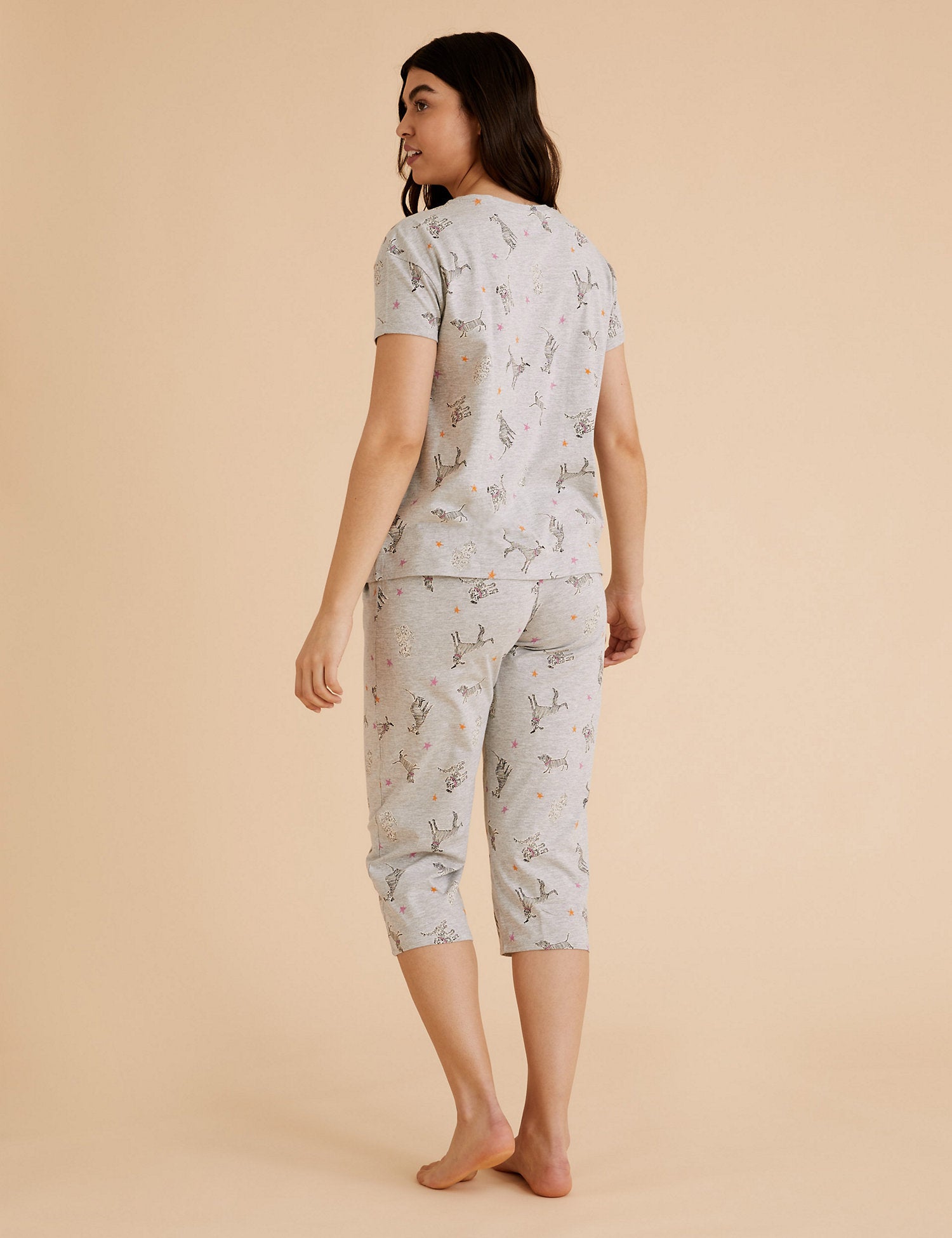 Dog Print Cropped Pyjama Set