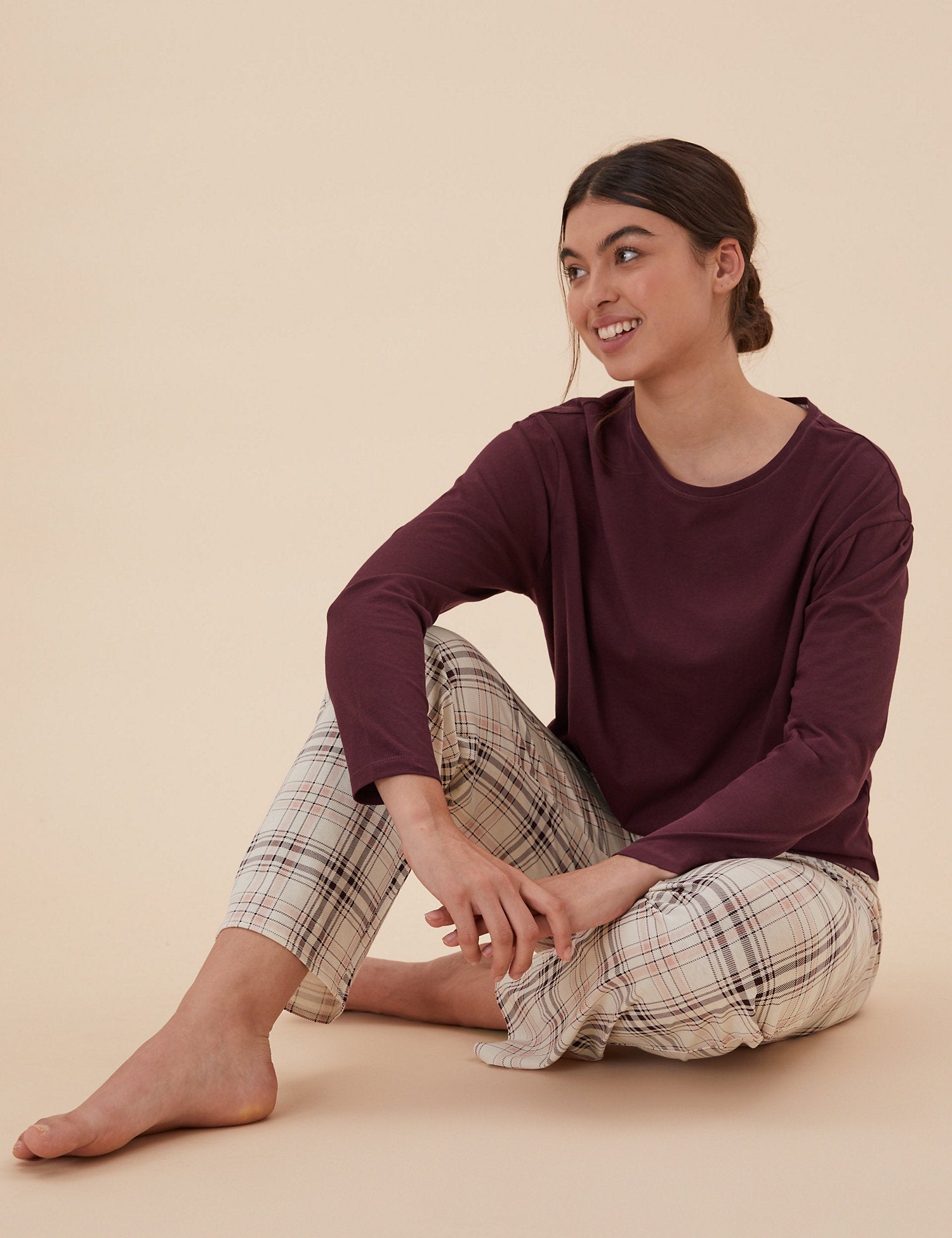 Pure Cotton Checked Print Pyjama Set
