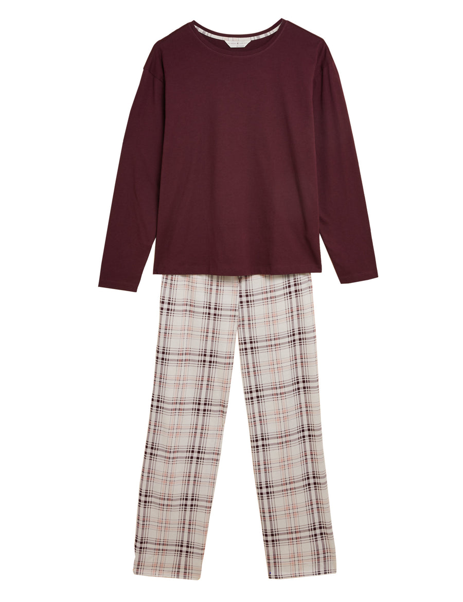Pure Cotton Checked Print Pyjama Set