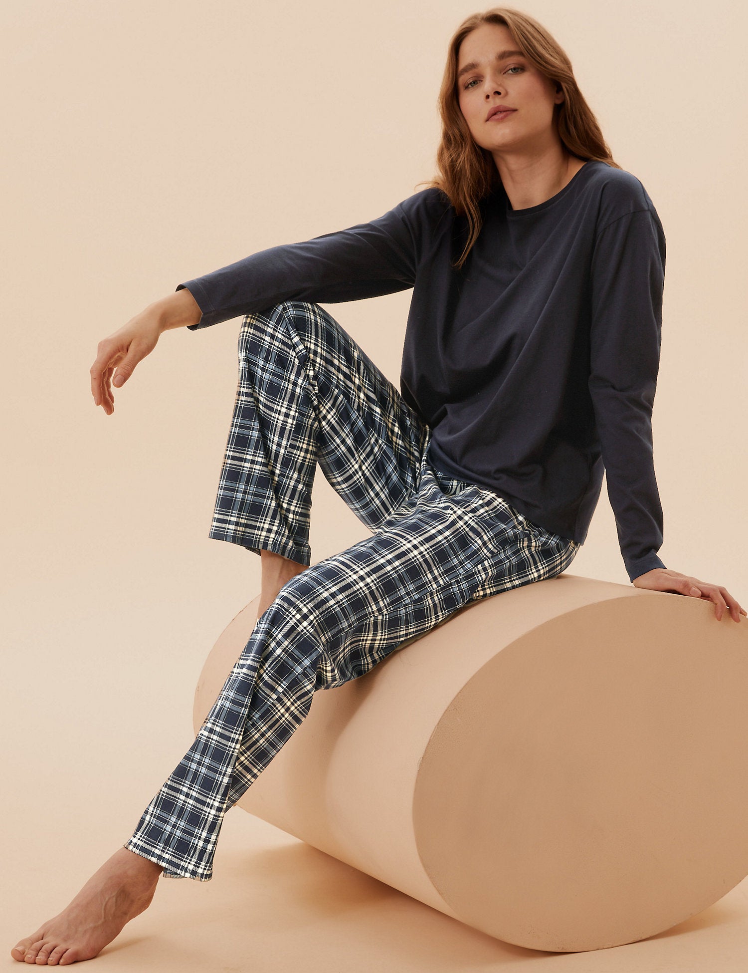 Pure Cotton Checked Pyjama Set