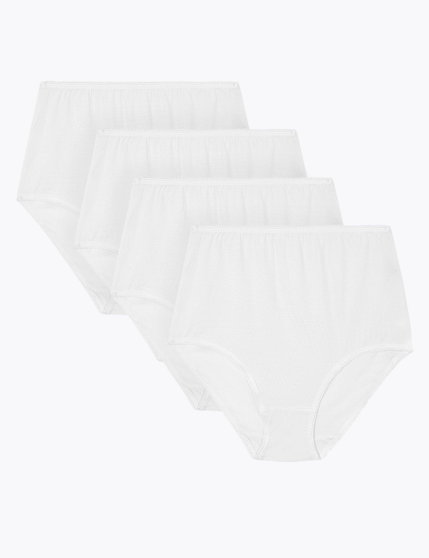 Womens Taupe 4pk Cotton Full Briefs
