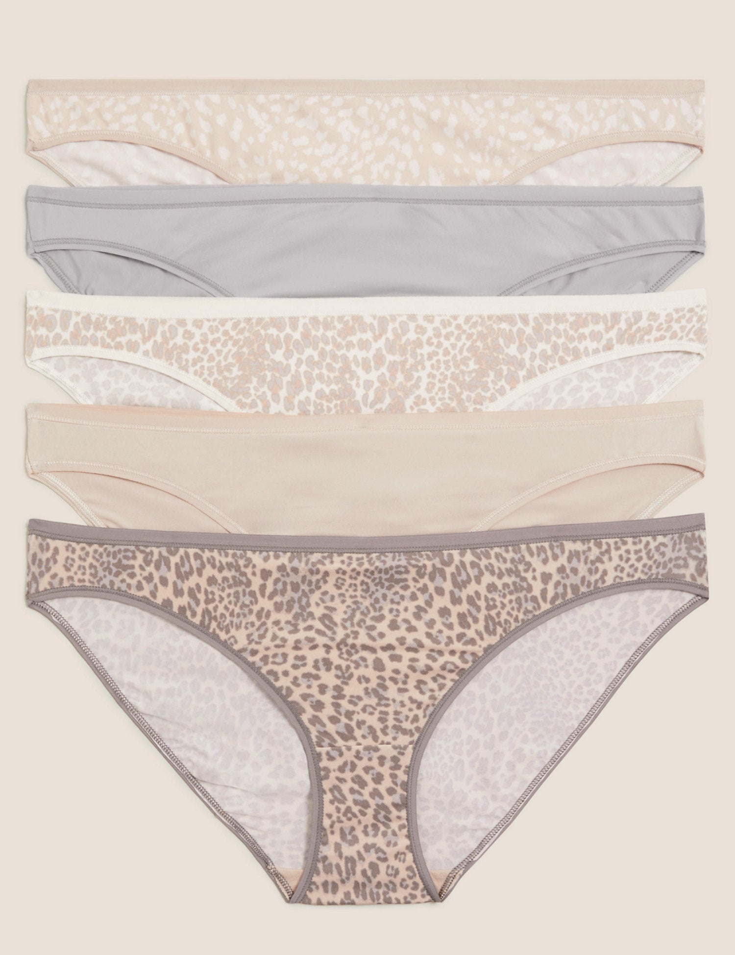 5pk No VPL Animal Print Bikini Knickers