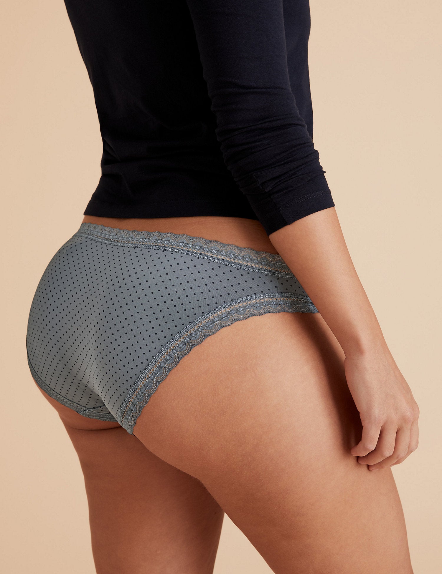 5pk Microfibre & Lace Spot Bikini Knickers