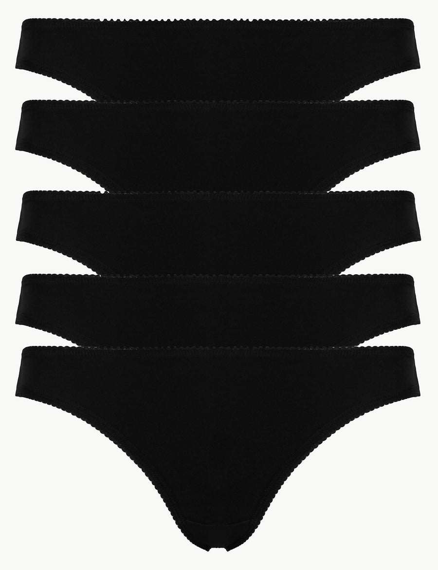 5 Pack Cotton Rich Bikini Knickers with New & Improved Fabric
