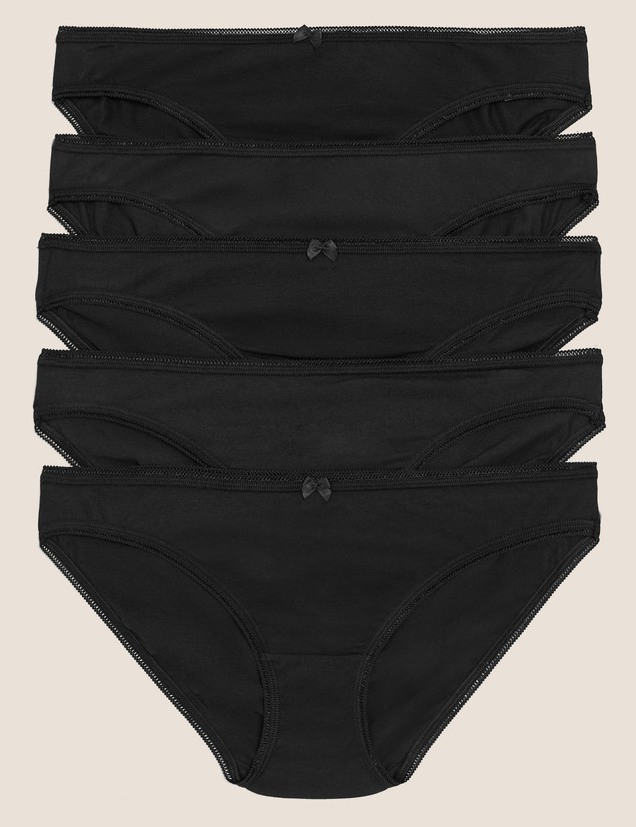 5 Pack Cotton Lycra® Bikini Knickers
