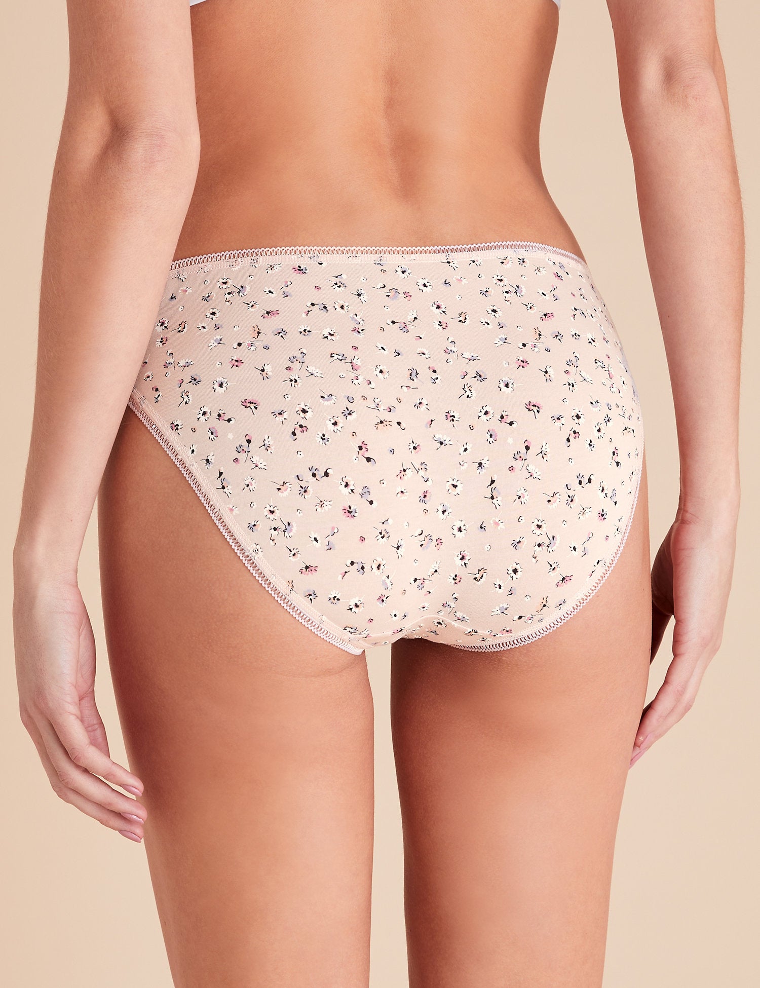 5pk Cotton Lycra® Daisy Print High Leg Knickers